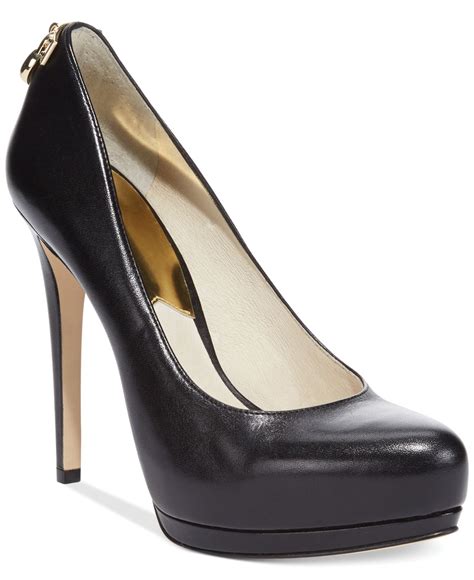 michael kors shoes black heels skin|Michael Kors closed toe pumps.